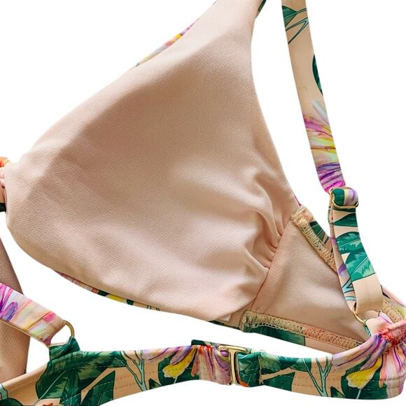 Gianni Bini Pink Multicolor Floral Print Bikini Top Small - Picture 6 of 7